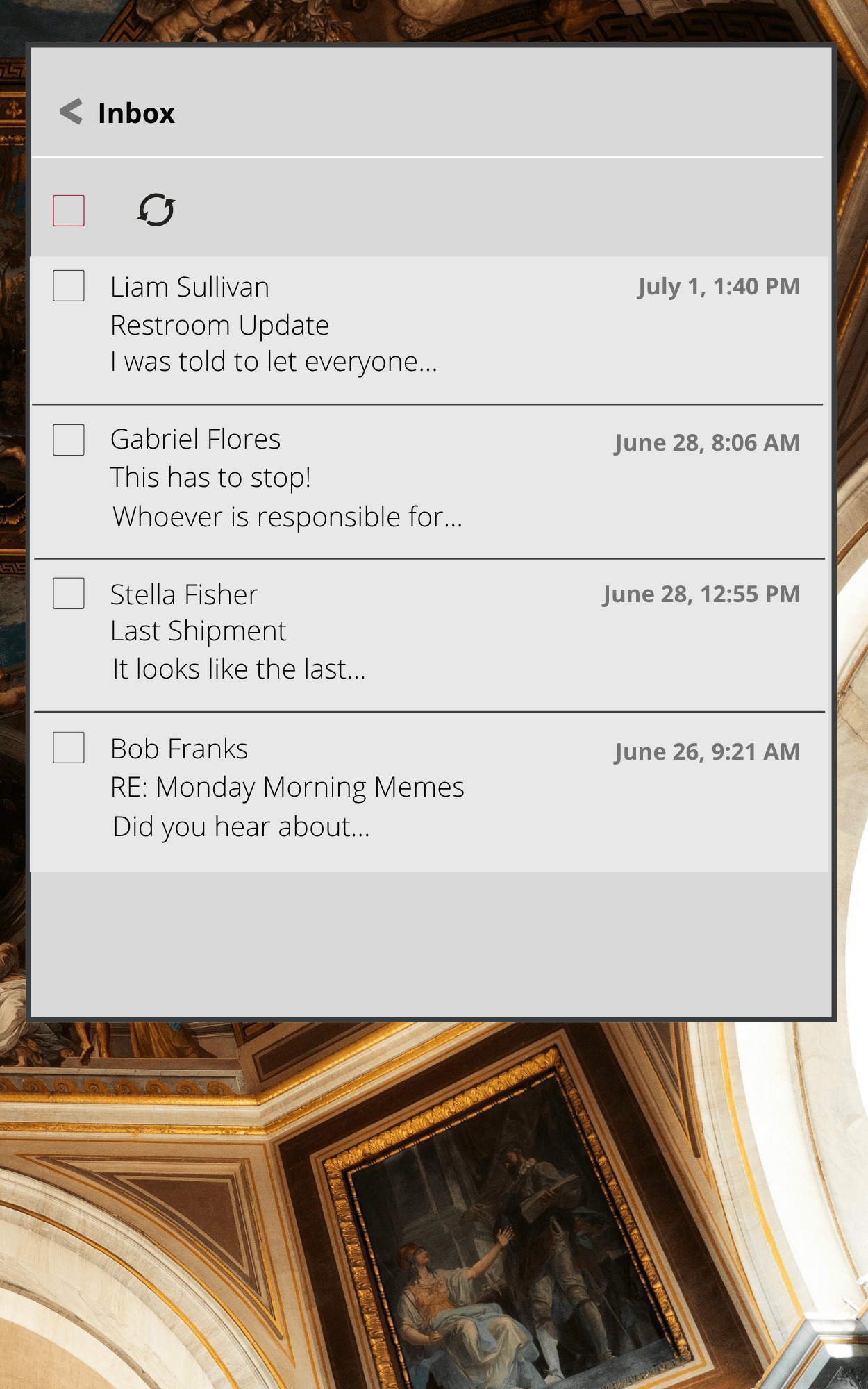 Murder at the Museum – Computer Email Menu Map